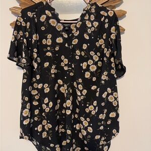 Torrid Black Floral Blouse